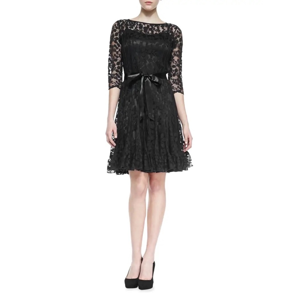 Rickie Freeman for Teri Jon
3/4 sleeve lace overlay cocktail dress